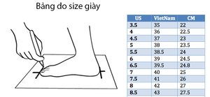 HƯỚNG DẪN ĐO SIZE GIÀY DÀNH CHO NAM VÀ NỮ