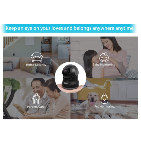 Wireless Security Camera, UOKOO 720P HD Home WiFi Wireless Security Surveillance Camera with Motion Detection Pan/Tilt, 2 Way Audio and Night Vision Baby Monitor, Nanny Cam (632black)