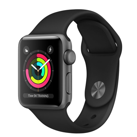 Apple Watch Series 3 - GPS - Space Gray Aluminum Case with Black Sport Band - 38mm