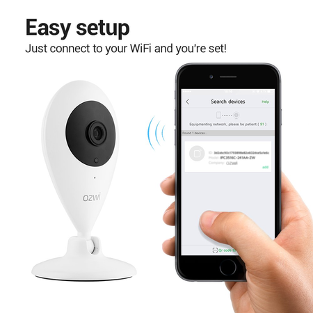 Home IP Camera, OzWi Smartlink Mini Wifi Wireless Security IP Camera Surveillance System Remote Monitoring with Two-way Audio Night Vision(White)