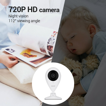 Home IP Camera, OzWi Smartlink Mini Wifi Wireless Security IP Camera Surveillance System Remote Monitoring with Two-way Audio Night Vision(White)