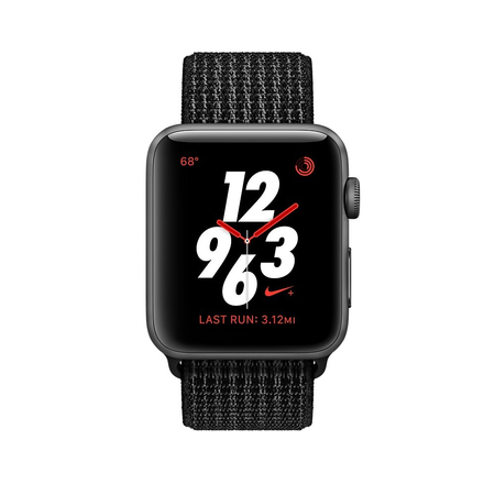Apple Watch Series 3 Nike+ - GPS+Cellular - Space Gray Aluminum Case with Black/Pure Platinum Nike Sport Loop - 42mm