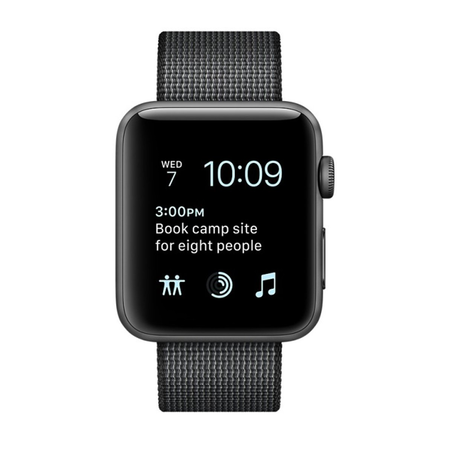Apple Watch Series 2, 42mm Space Gray Aluminum Case with Black Woven Nylon Band