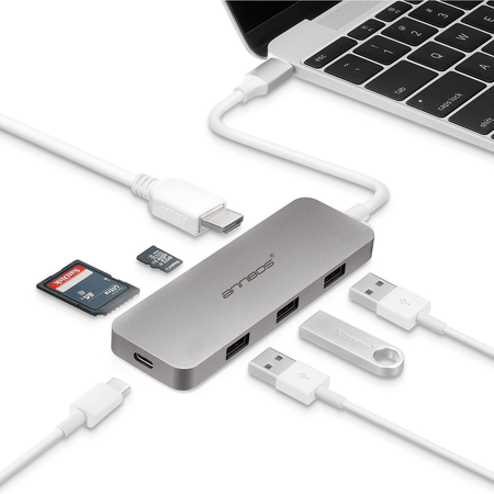 USB C Hub ANNBOS A030CH7 Multiport Adapter Aluminum 7-Port