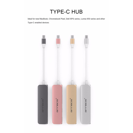 USB C Hub ANNBOS A030EH8 Multiport Adapter Aluminum 4-Port