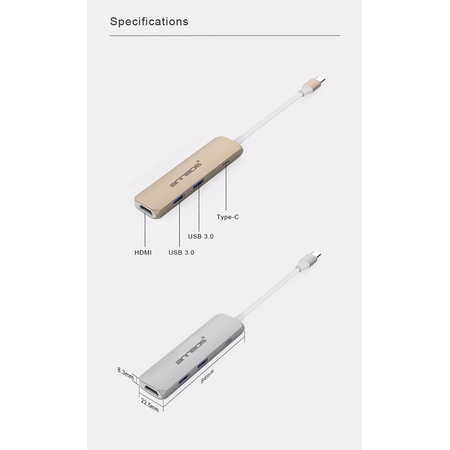 USB C Hub ANNBOS A030EH8 Multiport Adapter Aluminum 4-Port