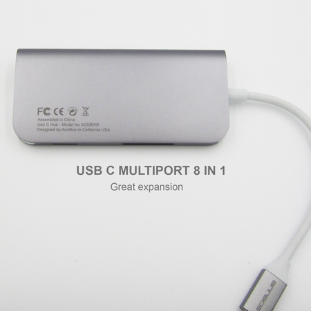 USB C Hub ANNBOS A030EH8 Multiport Adapter Aluminum 7-Port