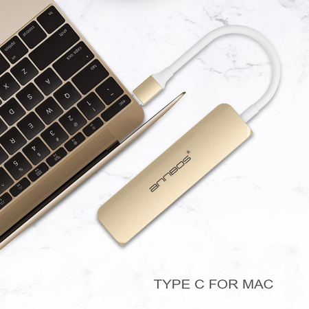USB C Hub ANNBOS A030EH8 Multiport Adapter Aluminum 4-Port