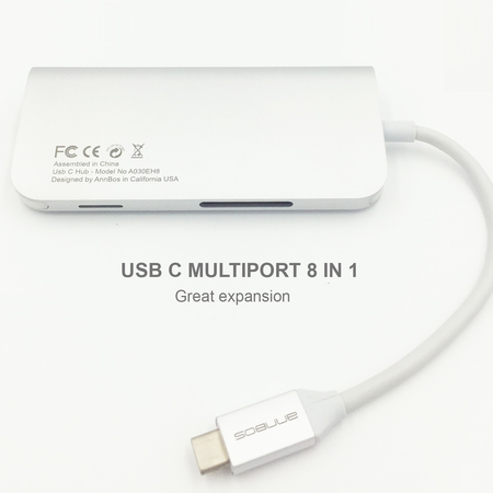 USB C Hub ANNBOS A030EH8 Multiport Adapter Aluminum 7-Port