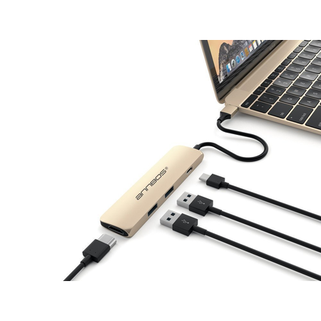 USB C Hub ANNBOS A030EH8 Multiport Adapter Aluminum 4-Port