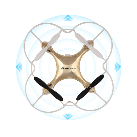 SINOCHIP RC Drone Kit with Camera Headless Mode One Key Return RTF 2.4GHz 4 Channel 6 Axis Gyro Quadcopter Easy Operation for Beginners (Gold)