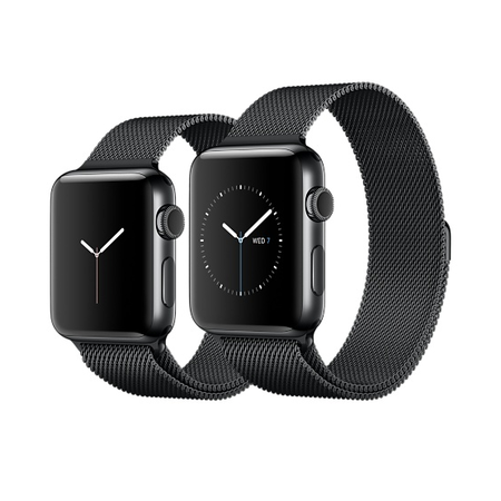 ​Đồng hồ Apple Watch Space Black Stainless Steel 38mm Series 2 - Space Black Milanese Loop