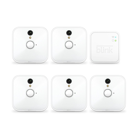 Blink Home Security Camera System with Motion Detection, HD Video, Battery-Powered, Cloud Storage and Wall Mount for Your Smartphone - 5 Camera Kit