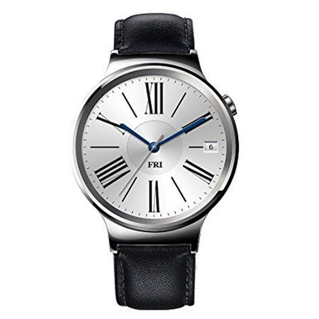 Huawei Watch Stainless Steel with Black Suture Leather Strap (U.S. Warranty)
