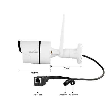 Wansview Outdoor Security Camera, 1080P Wireless WiFi IP Surveillance Bullet Camera ,IP66 Weatherproof, Night Vision W2- White