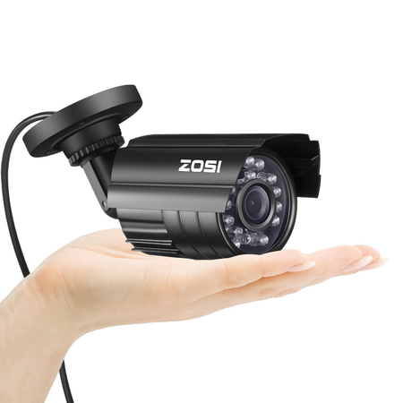 ZOSI HD 800TVL 24PCS IR-LEDs 3.6mm lens with IR Cut CCTV Camera Home Security Day/Night Waterproof Camera- 65ft(20m)