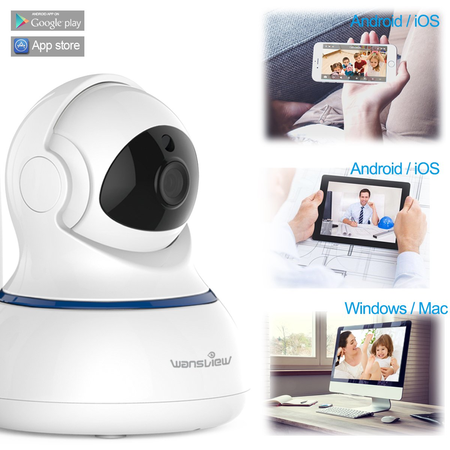 Wansview Wireless 1080P IP Camera, WiFi Home Security Surveillance Camera for Baby /Elder/ Pet/Nanny Monitor, Pan/Tilt, Two-Way Audio & Night Vision Q3-S