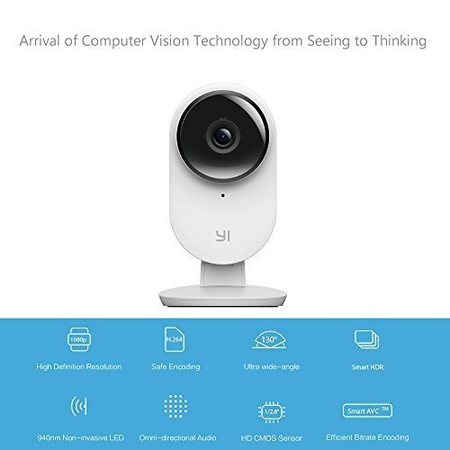 YI Home Camera 2, 1080p Full HD Wireless IP Security Surveillance System  - Cloud Service Available