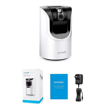 Zmodo 1.0 Megapixel 1280 x 720 Pan & Tilt Smart Wireless IP Network Security Camera Easy Remote Access Two-way Audio - Cloud Service Available