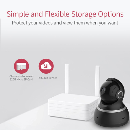 YI Dome Camera 1080p HD Pan / Tilt / Zoom Wireless IP Security Surveillance System Night Vision - Cloud Service Available (Black)