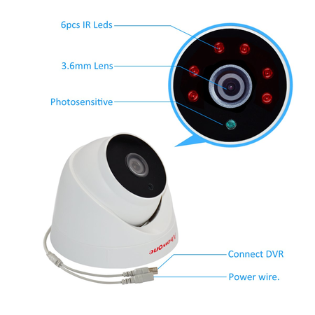 Máy quay giám sát Abowone Security Camera 6 Array IR Leds Indoor Dome Camera Goog night vision CCTV Video Surveillance