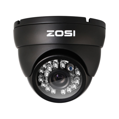 ZOSI HD 1000TVL Surveillance Security Camera Day Night Vision 24 IR Leds Weatherproof Wide Angle 3.6mm Lens Metal Dome Video CCTV Camera