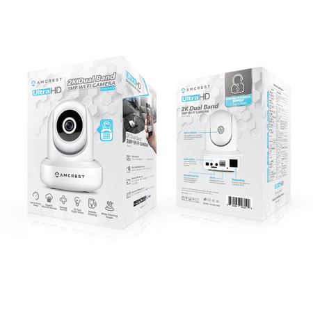 Amcrest UltraHD 2K (3MP/2304TVL) WiFi Video Security IP Camera with Pan/Tilt, Dual Band 5ghz/2.4ghz, Two-Way Audio, 3-Megapixel @ 20FPS, Wide 90° Viewing Angle and Night Vision IP3M-941W (White)