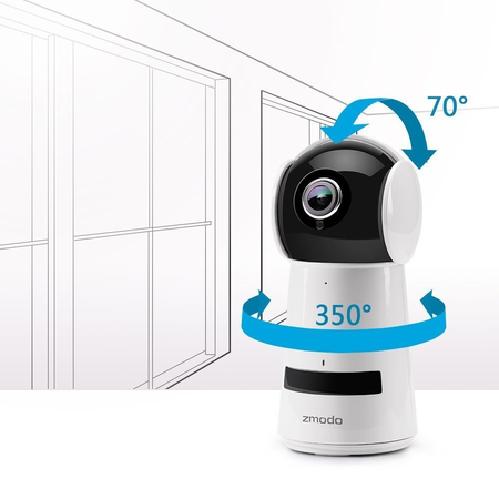 Zmodo Wireless 1080p PT Two-Way Audio Camera & 6-Month Cloud Storage - All Inclusive Bundle - Smart HD Outdoor WiFi IP Cameras with Night Vision