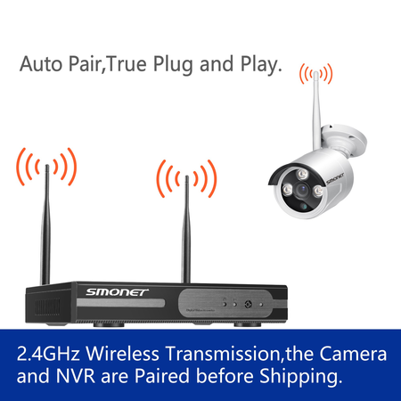Smonet 4CH 720P HD NVR Wireless Security CCTV Surveillance Systems(WIFI NVR Kits)-Four 1.0MP Wireless WIFI Indoor Outdoor IP Cameras,P2P,65FT Night Vision, 1TB HDD Pre-installed