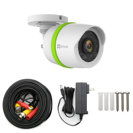 EZVIZ FULL HD 1080p Outdoor Video Security Add-on Bullet Camera, Weatherproof, 100ft Night Vision, Customizable Motion Detection, Included 60ft BNC Cable
