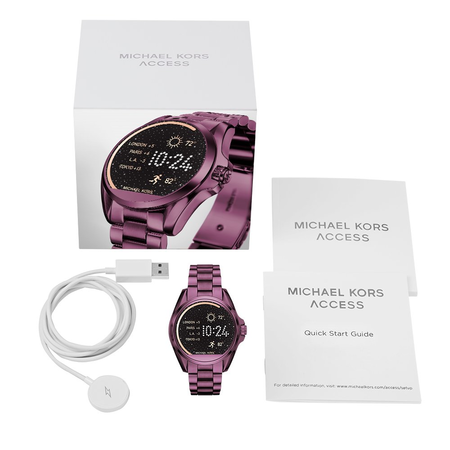 Micheal Kors Women's 'Bradshaw' Quartz Stainless Steel Casual Watch, Color:Purple (Model: MKT5017)