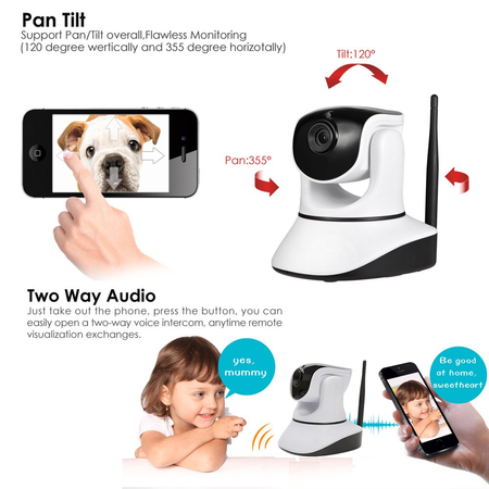 UOKOO Home Security Camera,720P WiFi Security Camera Internet Surveillance Camera Built-in Microphone, WiFi Security IP Camera with iOS/Android App,Pan/Tilt with 2-Way Audio