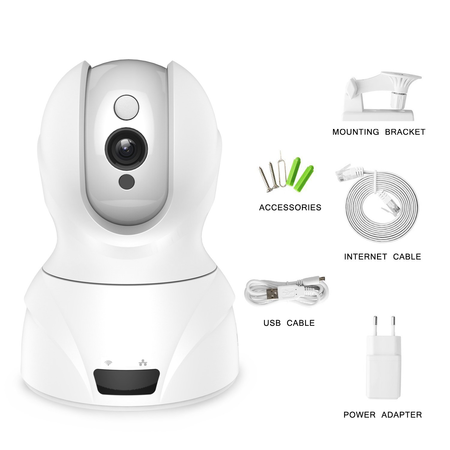 UTHMNE HD WiFi Security Surveillance IP Camera Home Monitor with Night Vision, Motion Detection Alerts, Two-Way Audio and Remote Viewing