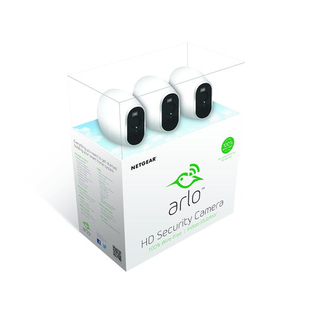 Arlo by NETGEAR Security System – 3 Wire–Free HD Cameras | Indoor/Outdoor | Night Vision (VMS3330)