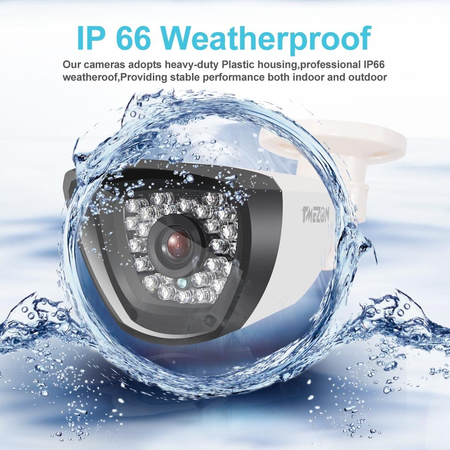 TMEZON HD CCTV Security Camera 960H Home Security Day/Night Waterproof Outdoor Camera 800TVL 30 IR-LEDs 3.6mm Wide Angle Lens