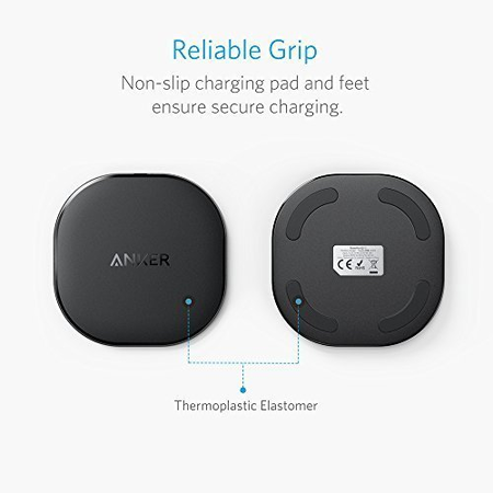 Anker Wireless Charger Charging Pad for iPhone 8 / 8 Plus, iPhone X, Nexus 5 / 6 / 7, and Other Devices, Provides Fast-Charging for Galaxy S8/ S8+/ S7 / S7 edge / S6 edge+, and Note 5