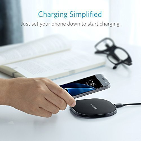 Anker Wireless Charger Charging Pad for iPhone 8 / 8 Plus, iPhone X, Nexus 5 / 6 / 7, and Other Devices, Provides Fast-Charging for Galaxy S8/ S8+/ S7 / S7 edge / S6 edge+, and Note 5
