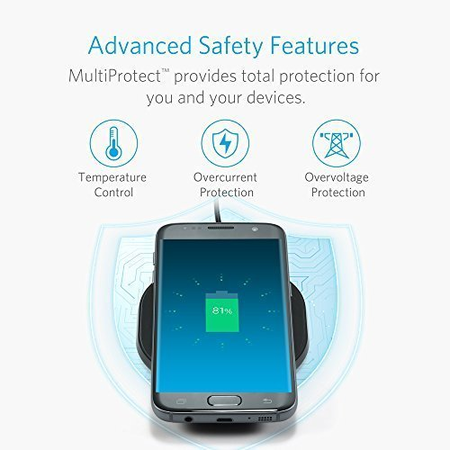 Anker Wireless Charger Charging Pad for iPhone 8 / 8 Plus, iPhone X, Nexus 5 / 6 / 7, and Other Devices, Provides Fast-Charging for Galaxy S8/ S8+/ S7 / S7 edge / S6 edge+, and Note 5