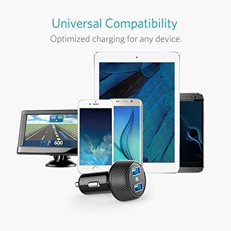 Anker Ultra-Compact 24W 2-Port Car Charger PowerDrive 2 Elite with PowerIQ Technology for iPhone X / 8 / 7 / 6s / Plus, iPad Air 2 / mini 3, Galaxy S Series, Note Series, LG, Nexus, HTC and More