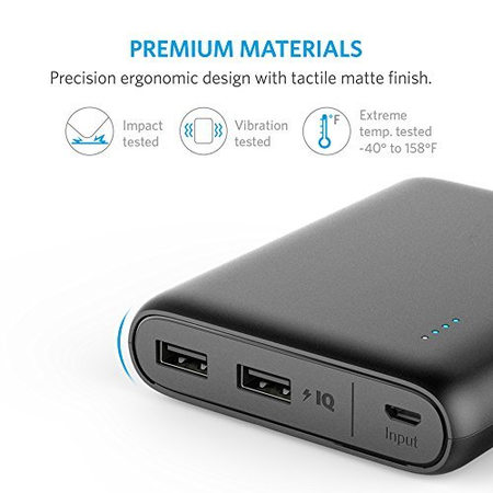 Anker PowerCore 13000, Compact 13000mAh 2-Port Ultra-Portable Phone Charger Power Bank with PowerIQ and VoltageBoost Technology for iPhone, iPad, Samsung Galaxy (Black)