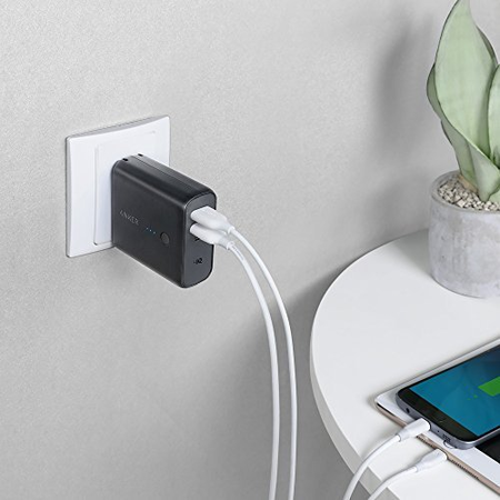 Anker PowerCore Fusion 5000 2-in-1 Portable Charger and Wall Charger, AC Plug with 5000mAh Capacity, PowerIQ Technology, For iPhone, iPad, Android, Samsung Galaxy and More