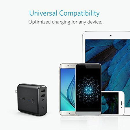 Anker PowerCore Fusion 5000 2-in-1 Portable Charger and Wall Charger, AC Plug with 5000mAh Capacity, PowerIQ Technology, For iPhone, iPad, Android, Samsung Galaxy and More