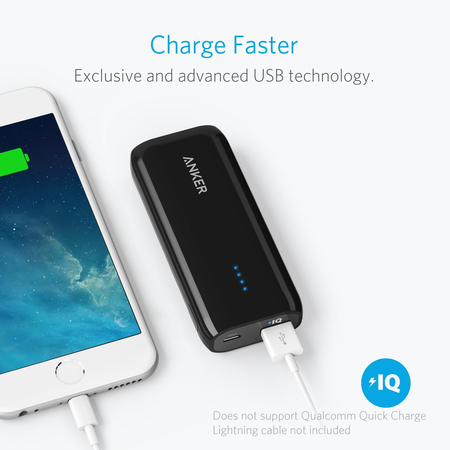 [Upgraded to 6700mAh] Anker Astro E1 Candy-Bar Sized Ultra Compact Portable Charger, External Battery Power Bank, with High-Speed Charging PowerIQ Technology (Black)