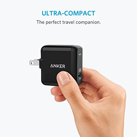Quick Charge 3.0, Anker 18W USB Wall Charger (Quick Charge 2.0 Compatible) PowerPort+ 1 for Galaxy S7/S6/Edge/Plus, Note 5/4, LG G4, HTC One A9/M9, Nexus 6, iPhone, iPad and More