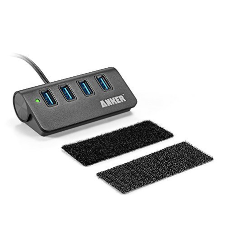 Anker USB 3.0 4-Port Portable Aluminum Hub with 2-Foot USB 3.0 Cable (Carbon)