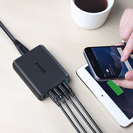 Anker Quick Charge 3.0 51.5W 5-Port USB Wall Charger, PowerPort Speed 5 for Galaxy S7/S6/edge/edge+, Note 4/5, LG G4/G5, HTC One M8/M9/A9, Nexus 6, with PowerIQ for iPhone X/8/7, iPad, and More
