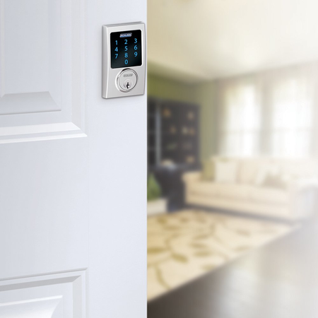 Schlage Z-Wave Connect Century Touchscreen Deadbolt with Built-In Alarm, Works with Amazon Alexa via SmartThings, Wink or Iris,  Bright Chrome, BE469 CEN 625
