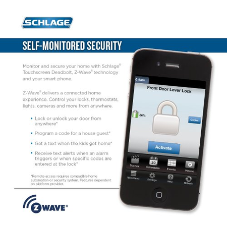 Schlage Z-Wave Connect Camelot Touchscreen Deadbolt with Built-In Alarm, Works with Amazon Alexa via SmartThings, Wink or Iris,  Aged Bronze, BE469 CAM 716
