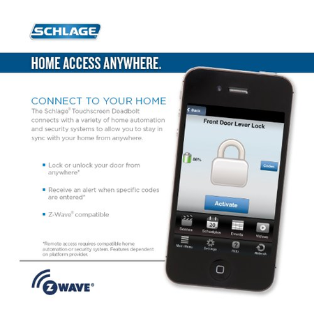 Schlage Z-Wave Home Keypad Lever, Works with Amazon Alexa via SmartThings or Wink, Bright Brass, FE599NX CAM 505 ACC 505