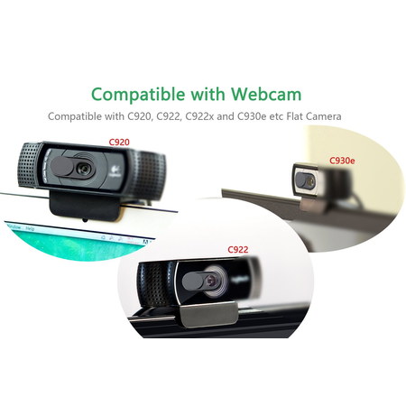 CloudValley Webcam Cover for Logitech C920, C922, C922x and C930e etc Flat Camera, Ultra-Thin Privacy Protects Lens Metal Slider Cap also for PC, Computer, All-in-one Desktop (Metal Cover 1 Pack)
